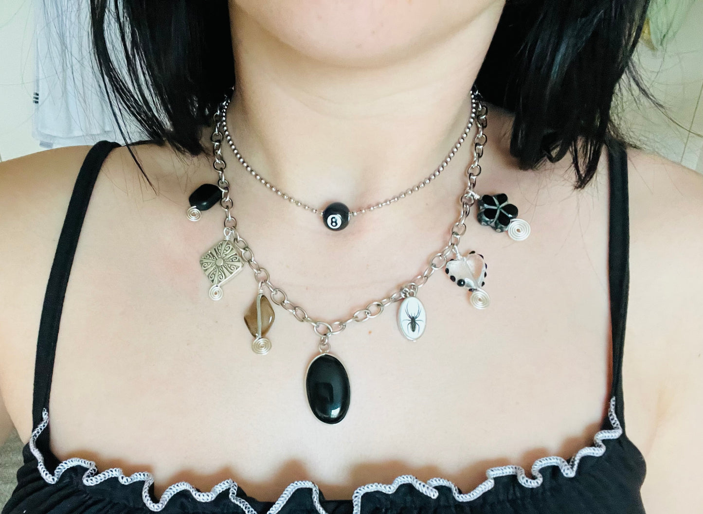 Simple 8ball stackable necklace