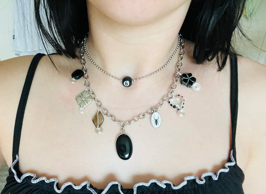 Simple 8ball stackable necklace