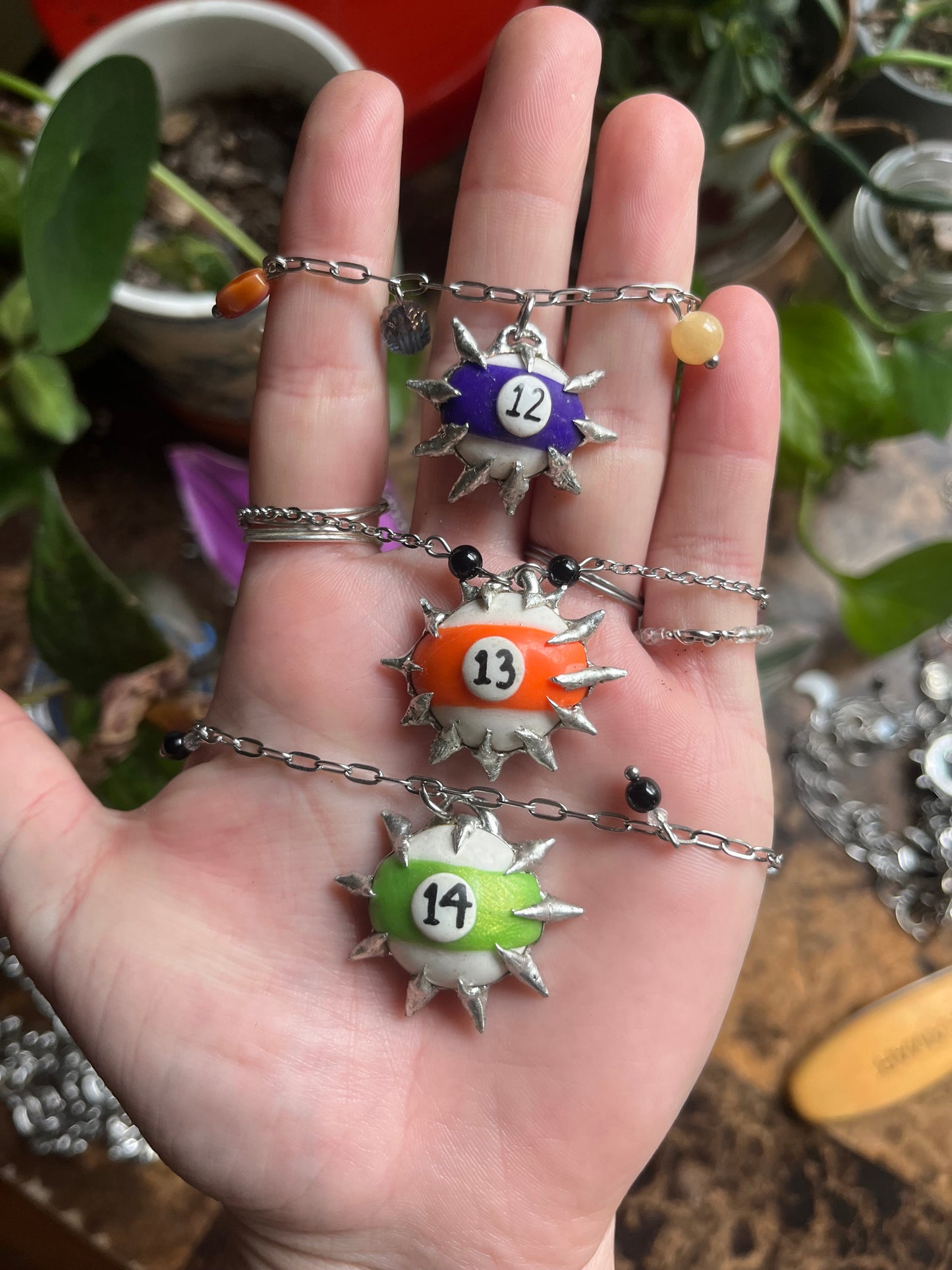 Soldered Striped Billiard Ball Necklace