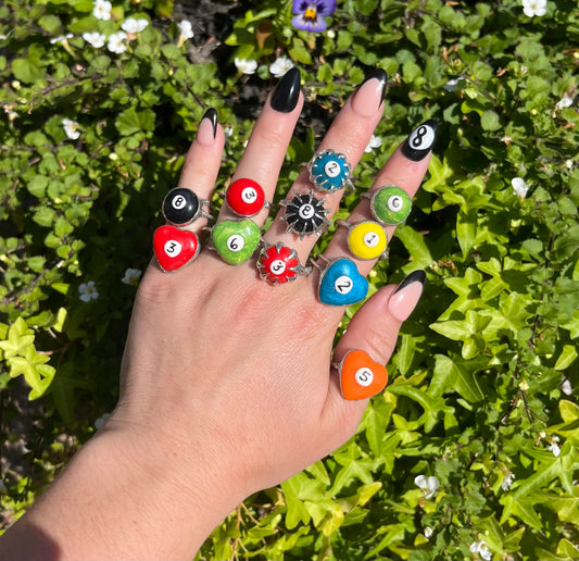 Soldered Billiard Ball Rings