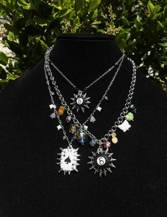 Soldered Card and 8 Ball Necklaces